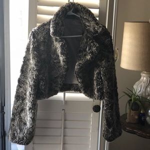 SOLD Cropped Faux Fur Jacket • Sz L